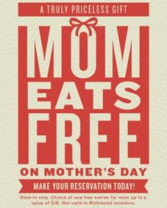 Glory Days Grill Moms Eat Free
