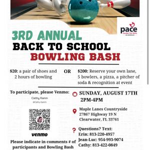 08/17 PACE Back to School Bowling Bash at Maple Lanes Countryside