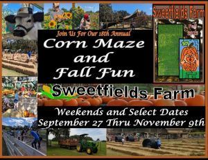 Sweetfields Farm Fall Festival, Corn Maze and Pumpkin Patch