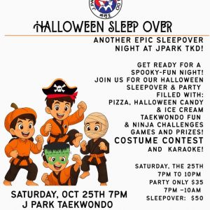 J. Park Taekwondo Halloween Costume Party and Sleepover