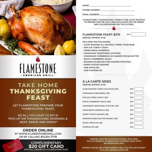 FlameStone Grill Oldsmar- Take Home Thanksgiving Feast