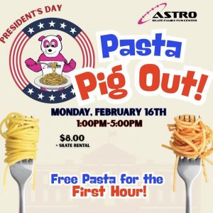 Astro Skate of Tarpon Springs President's Day Pasta Pig Out