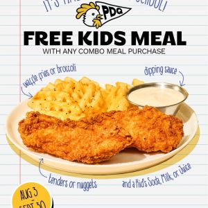 PDQ Chicken﻿ Back to School FREE Kids Meal